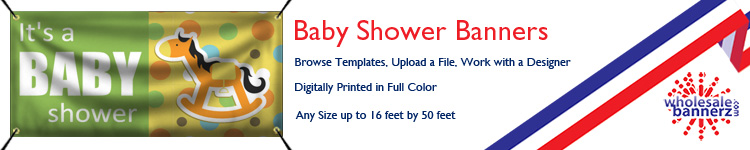 Custom Baby Shower Banners from Wholesalebannerz.com