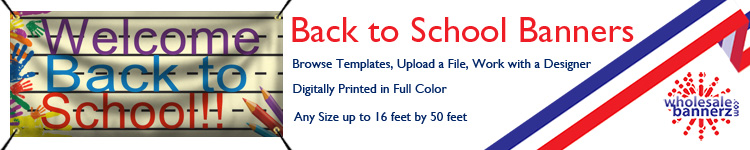 Custom Back to School Banners from Wholesalebannerz.com
