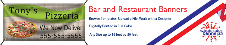 Custom Vinyl Banners for Bars and Restaurants from Wholesalebannerz.com