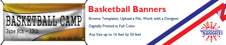 Custom Basketball Banners from Wholesalebannerz.com