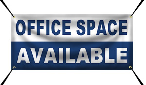 Custom Office Space Available Real Estate Banner Example | Wholesalebannerz.com