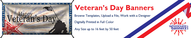 Custom Veterans Day Banners from Wholesalebannerz.com