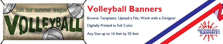 Custom Indoor and Outdoor Volleyball Banners from Wholesalebannerz.com